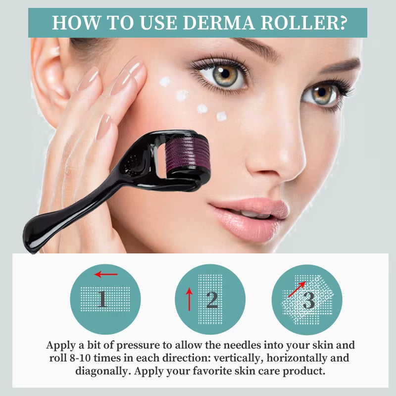 540 Medical Grade Derma Roller Microneedling Roller for Hair Growth Beard Acne Wrinkle Removal Skin Care Body Treatment