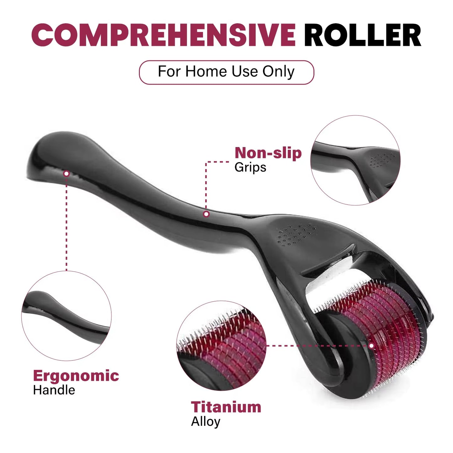 540 Medical Grade Derma Roller Microneedling Roller for Hair Growth Beard Acne Wrinkle Removal Skin Care Body Treatment