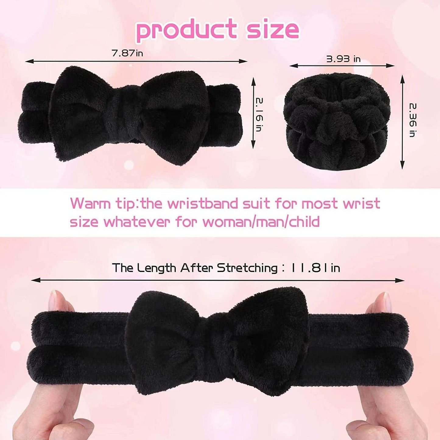 Spa Wrist Washband Set Absorbent Wrist Towels for Washing Face and Facial Makeup Headband with Laundry Bag Wristbands for Women Girls Cleansing Cuffs