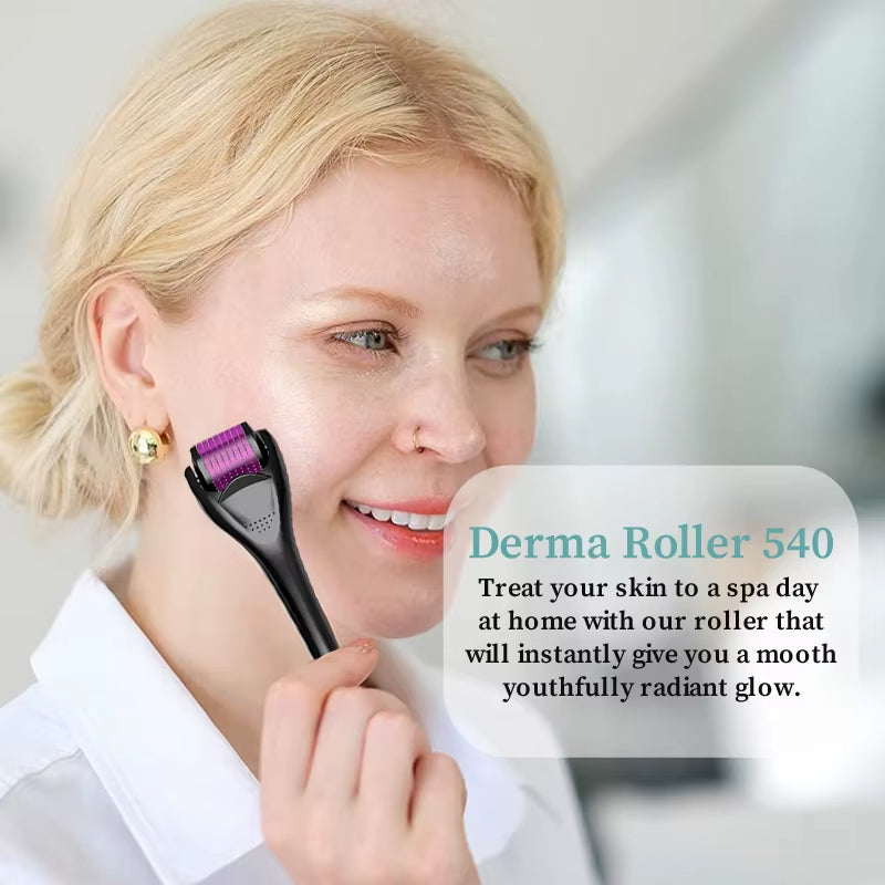 540 Medical Grade Derma Roller Microneedling Roller for Hair Growth Beard Acne Wrinkle Removal Skin Care Body Treatment
