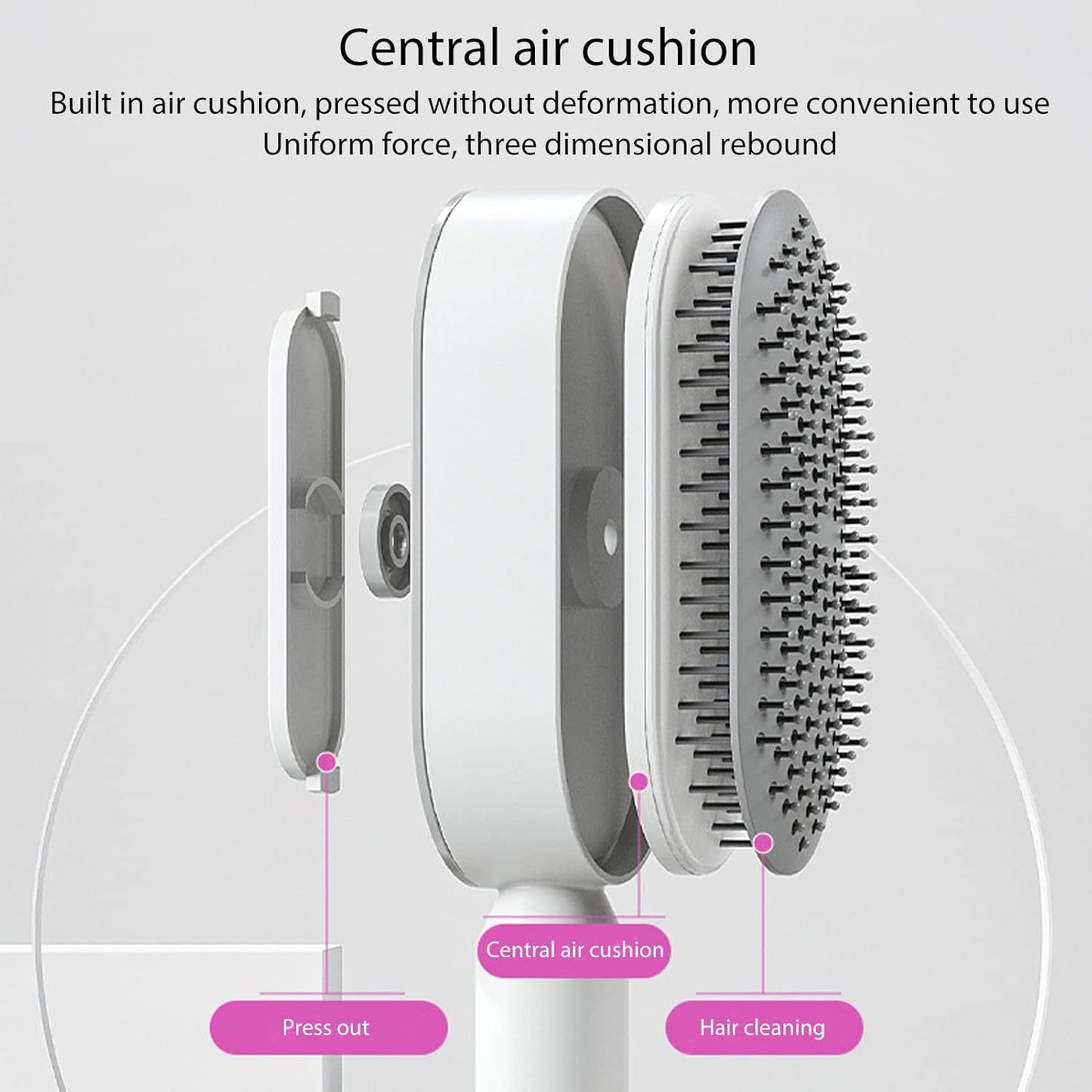 Self Cleaning Hair Brush,3D Air Cushion Cushion Massager Brush Air Cushion Hair Brush Self Cleaning
