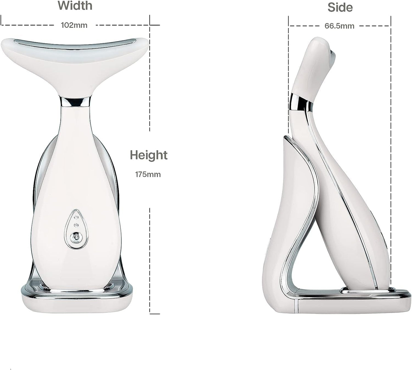 LILY Skin Rejuvenation Beauty Device, 3-IN-1 Neck Face Beauty Massager, At-Home Facial Spa Tool and Microglow Handset (White)