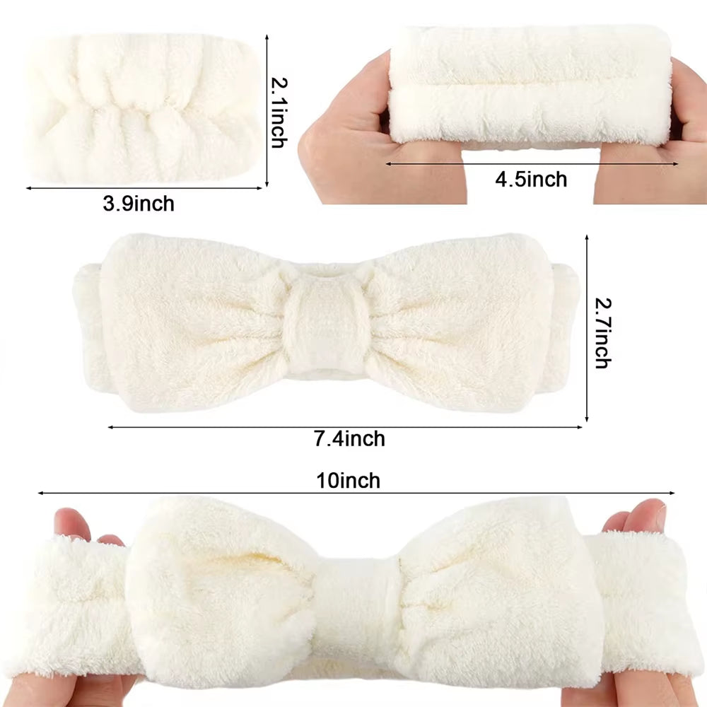 3Pcs Wash Face Wristband Headband Set Skin Care Spa Water Absorption Wristbands Women Girls Sweatbands Bathroom Accessories