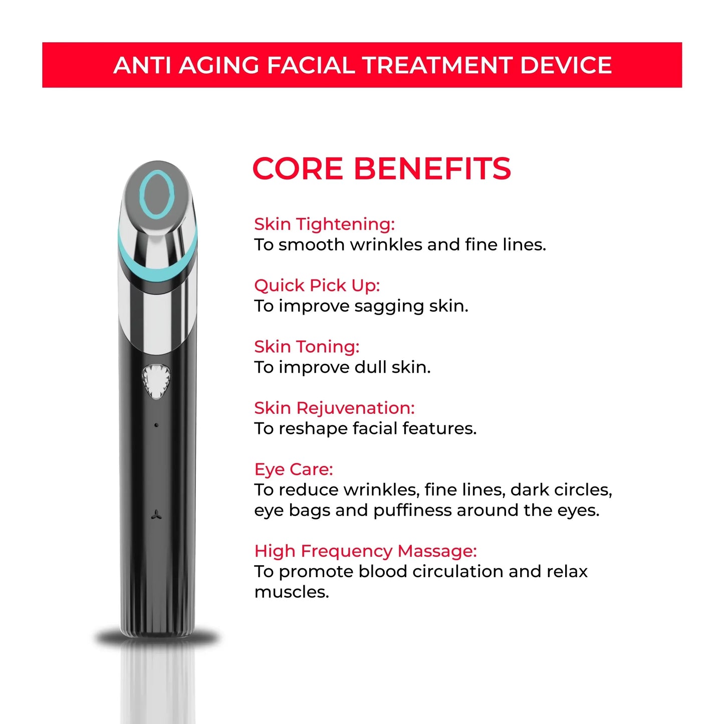 Age-R Booster H Skin Care Facial Home Beauty Device Facial Skin Care Tools anti Aging Microcurrent Lift Face Care Therapy