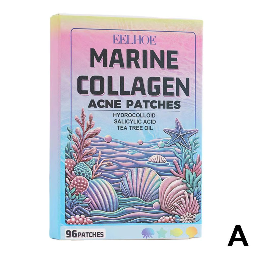 96Pcs Pimple Patches Cute, Ocean Series Shapes Pimple Patches for Face, Contains Salicylic Acid Tea Tree Oil