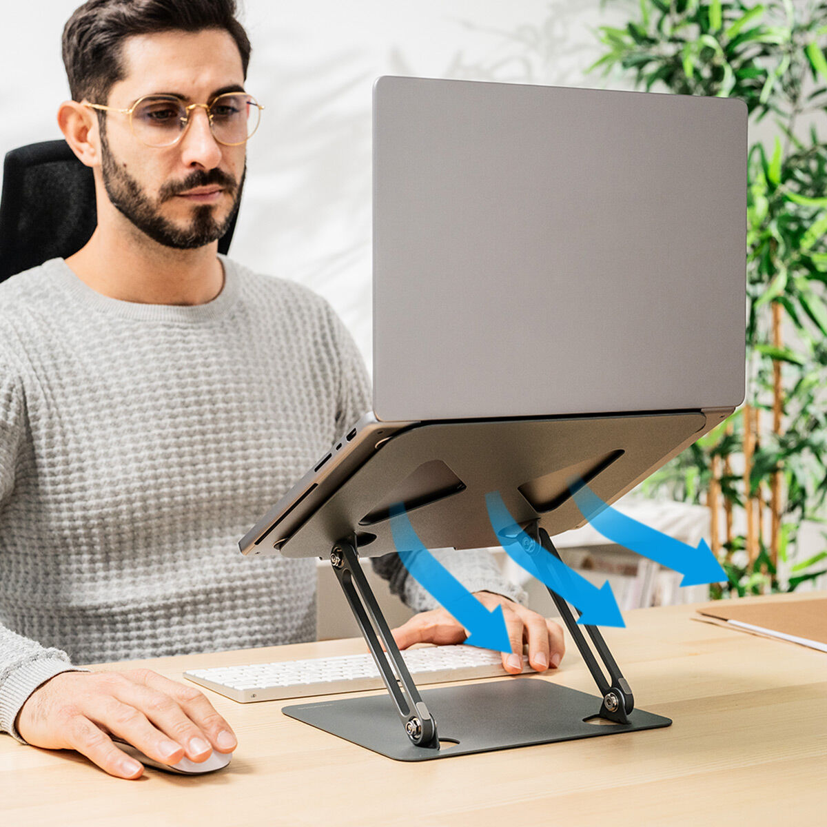 Folding and Adjustable Laptop Stand Lastan InnovaGoods-7