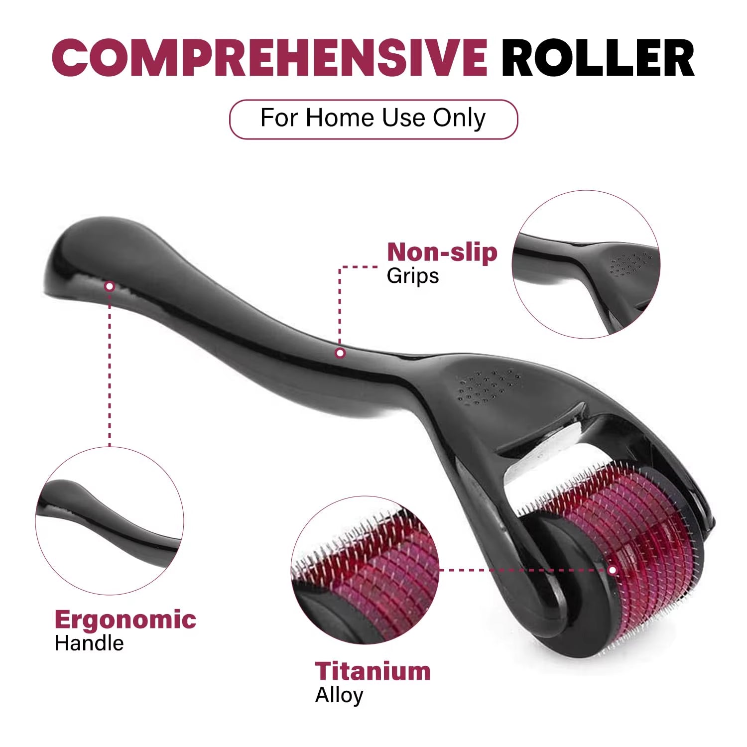 540 Medical Grade Derma Roller Microneedling Roller for Hair Growth Beard Acne Wrinkle Removal Skin Care Body Treatment