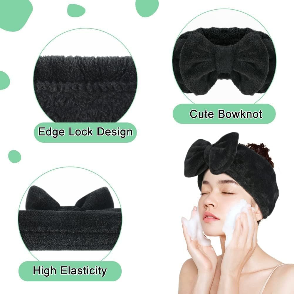 Spa Wrist Washband Set Absorbent Wrist Towels for Washing Face and Facial Makeup Headband with Laundry Bag Wristbands for Women Girls Cleansing Cuffs