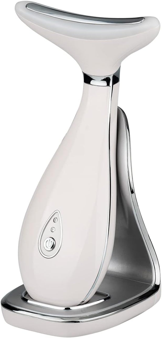LILY Skin Rejuvenation Beauty Device, 3-IN-1 Neck Face Beauty Massager, At-Home Facial Spa Tool and Microglow Handset (White)