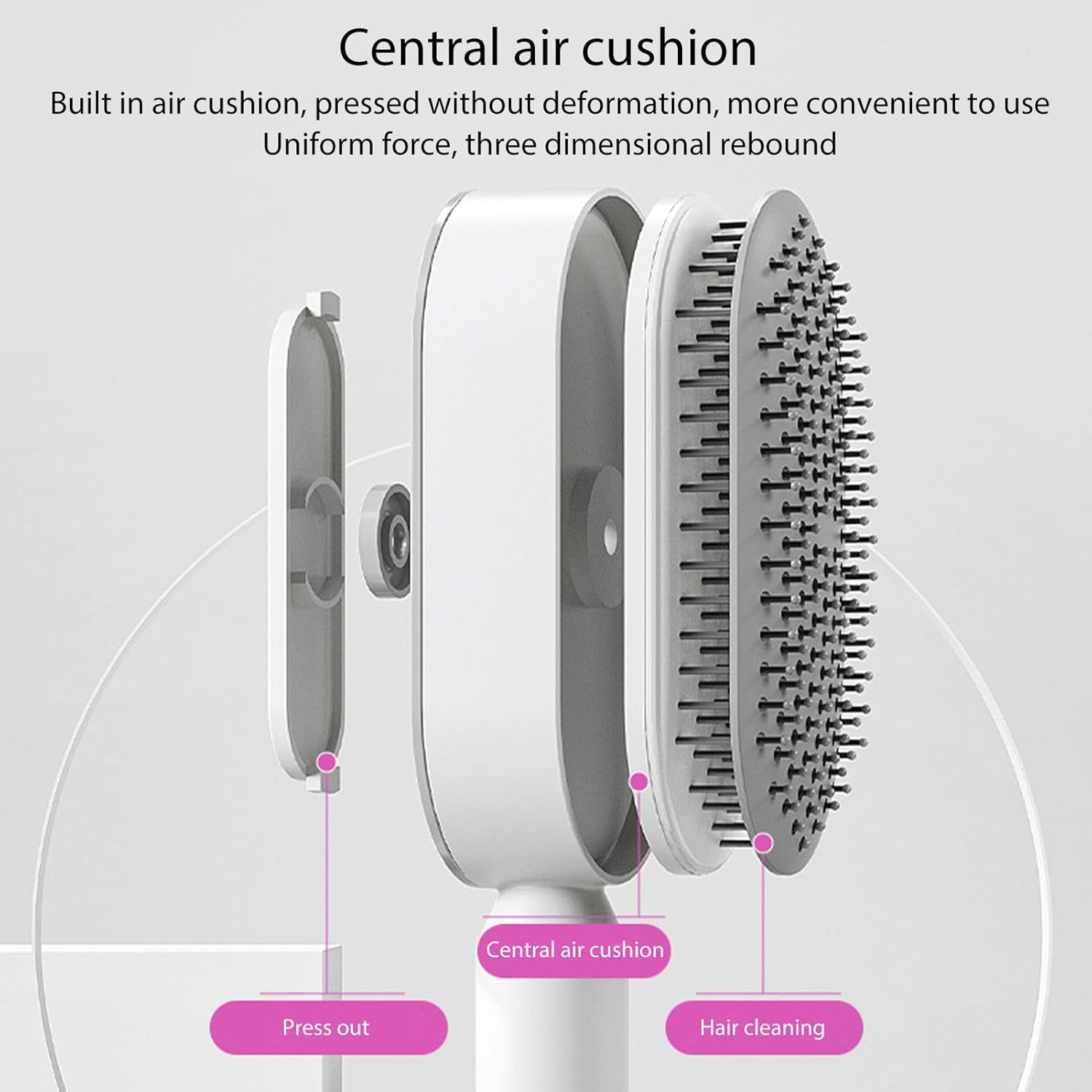 Self Cleaning Hair Brush,3D Air Cushion Cushion Massager Brush Air Cushion Hair Brush Self Cleaning