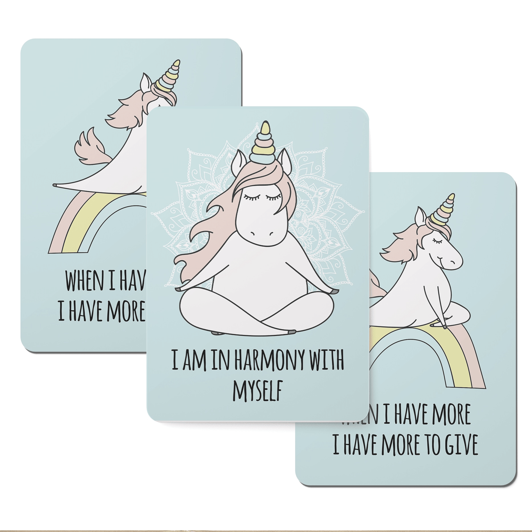 Yoga Unicorn Affirmation Cards - Set of 20-0